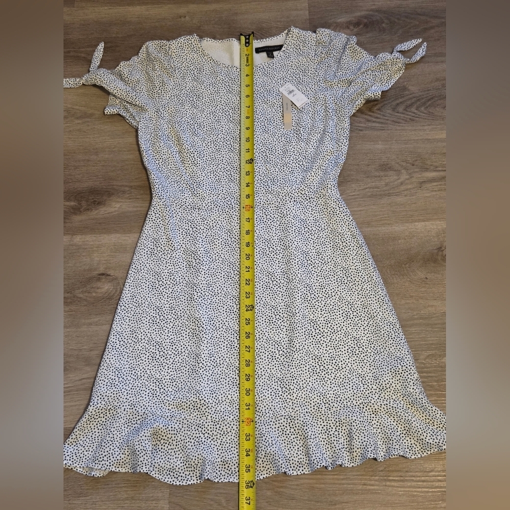 Banana Republic Black White Dot Puff Sleeve Mini Dress - Picture 7 of 8